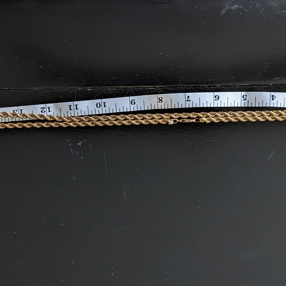 Solid 14K gold rope chain